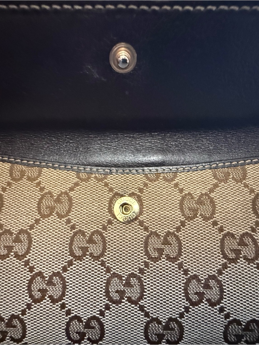 Gucci Brown and Beige GG Canvas Snap Wallet - Picture 9 of 11